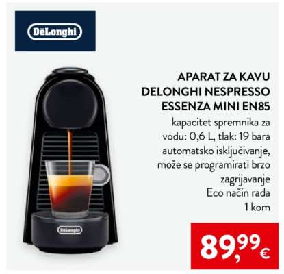 Aparat za kavu DeLonghi Nespresso Essenza mini EN85