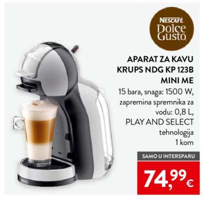 APARAT ZA KAVU KRUPS NDG KP 123B MINI ME