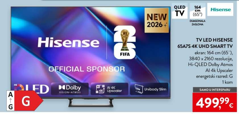 TV LED HISENSE 65A7S 4K UHD SMART TV