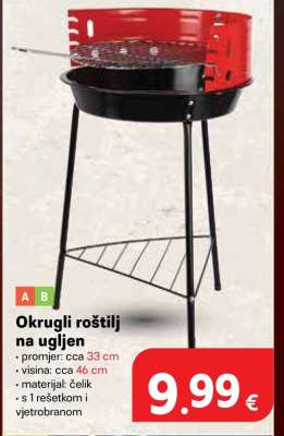Okrugli roštilj na ugljen