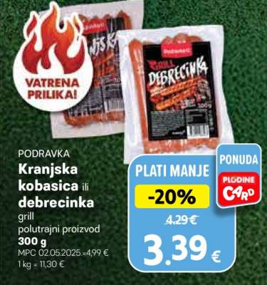PODRAVKA Kranjska kobasica ili debrecinka