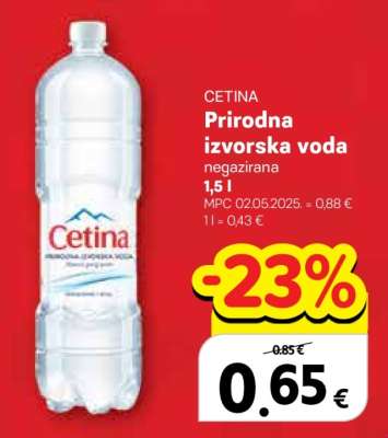 CETINA Prirodna izvorska voda negazirana 1,5 l