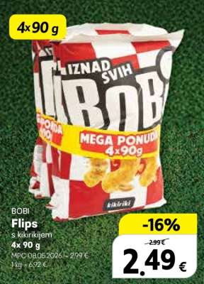 BOBI Flips s kikirikijem 4x90 g