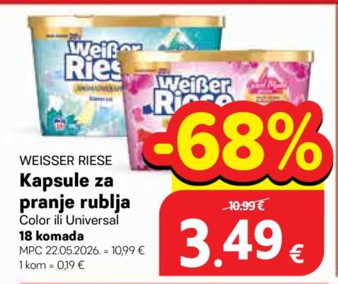 WEISSER RIESE Kapsule za pranje rublja