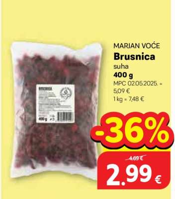 MARJAN VOĆE Brusnica suha 400 g