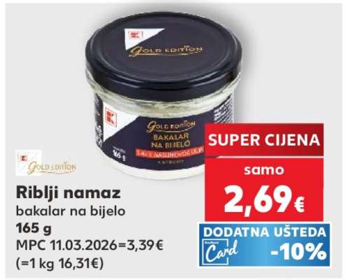 Riblji namaz bakalar na bijelo 165 g