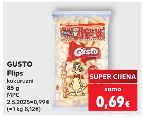 GUSTO Flips kukuruzni 85 g