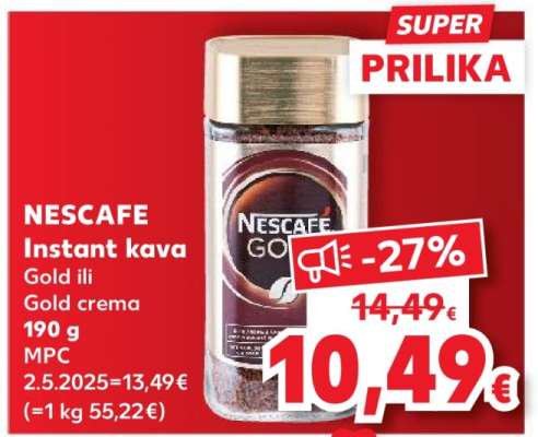 NESCAFE Instant kava Gold ili Gold crema 190 g