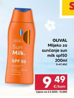 OLIVAL Mlijeko za sunčanje Sun milk spf50 200ml