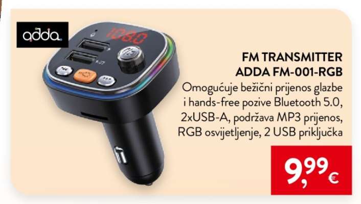 FM TRANSMITTER ADDA FM-001-RGB