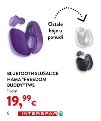 BLUETOOTH SLUŠALICE HAMA “FREEDOM BUDDY” TWS