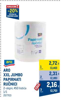 ARO XXL JUMBO PAPIRNATI RUČNICI