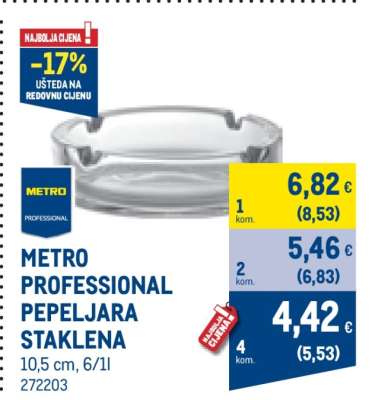 METRO PROFESSIONAL PEPELJARA STAKLENA