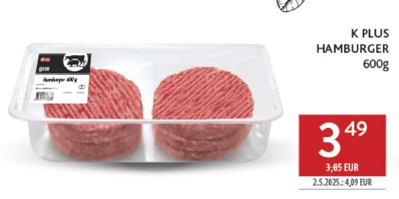 K PLUS HAMBURGER 600g