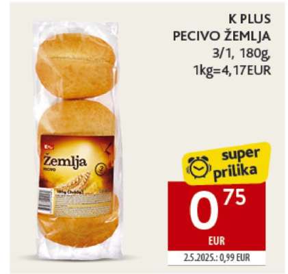 K PLUS PECIVO ŽEMLJA