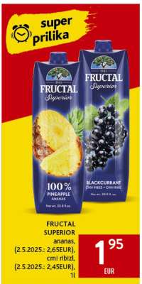 FRUCTAL SUPERIOR ananas, crni ribizl, 1l