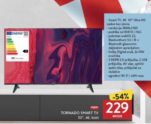 TORNADO SMART TV 50", 4K, kom