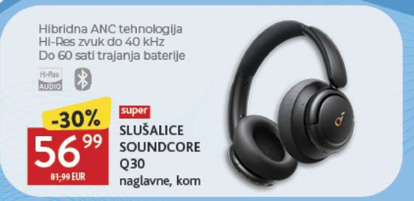 SLUŠALICE SOUNDCORE Q30