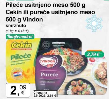 Pileće usitnjeno meso 500 g Cekin ili pureće usitnjeno meso 500 g Vindon