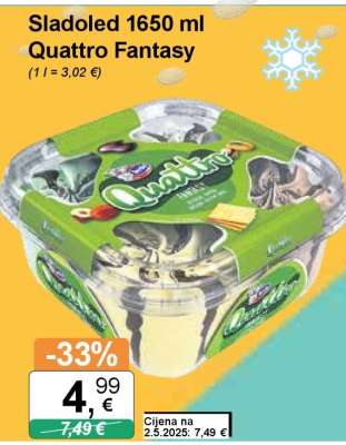 Sladoled 1650 ml Quattro Fantasy