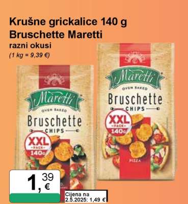 Krušne grickalice 140 g Bruschette Maretti