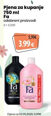 Pjena za kupanje 750 ml Fa