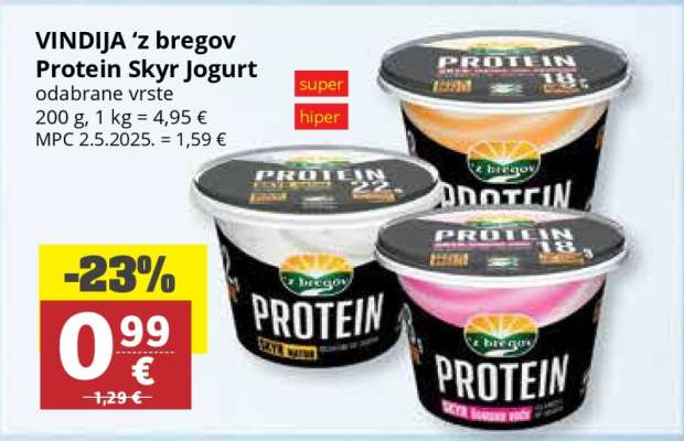 VINDIJA 'z bregov Protein Skyr jogurt