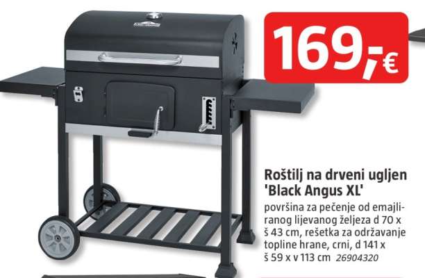Roštilj na drveni ugljen 'Black Angus XL'