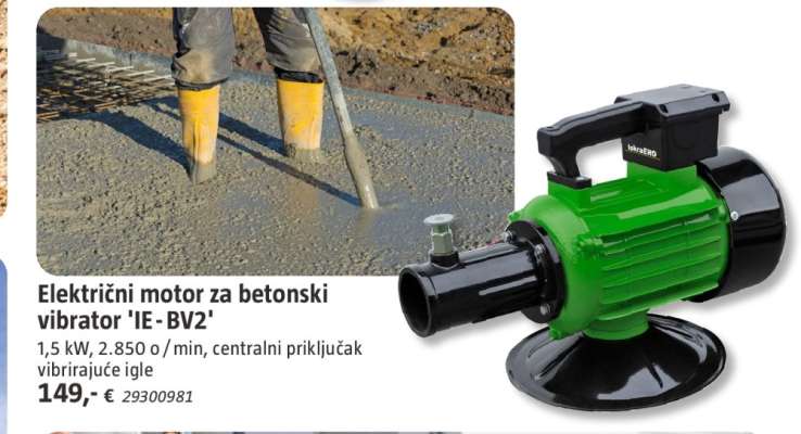 Električni motor za betonski vibrator 'IE - BV2'