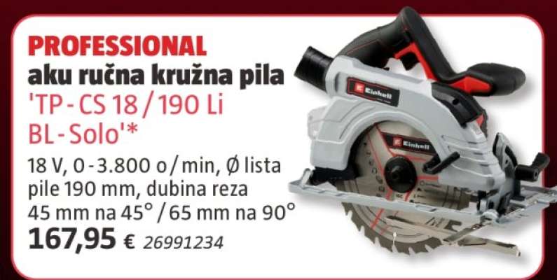 PROFESSIONAL AKU RUČNA KRUŽNA PILA