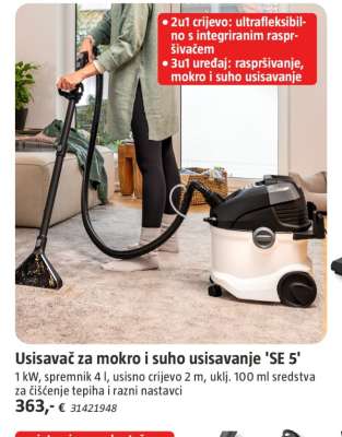 Usisavač za mokro i suho usisavanje 'SE 5'