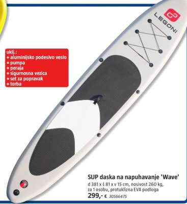 SUP daska na napuhavanje 'Wave'