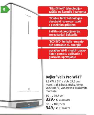 Bojler 'Velis Pro Wi-Fi'