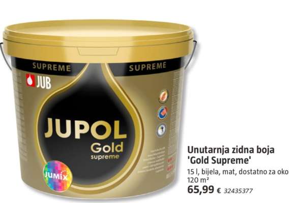 Unutarnja zidna boja 'Gold Supreme'