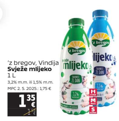 'z bregov, Vindija Svježe mlijeko
