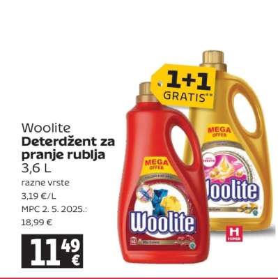 Woolite Deterdžent za pranje rublja 3,6 L