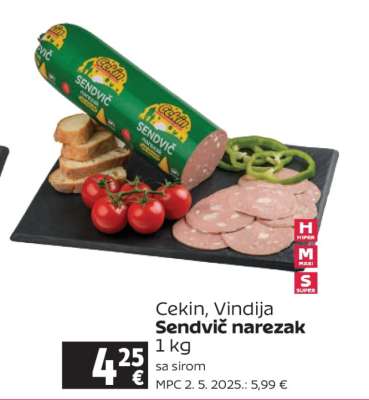 Cekin, Vindija Sendvič narezak