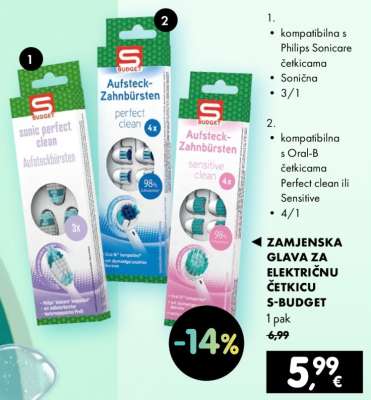 Zamjenska glava za električnu četkicu S-BUDGET