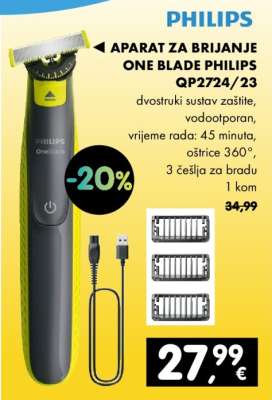 APARAT ZA BRIJANJE ONE BLADE PHILIPS QP2724/23