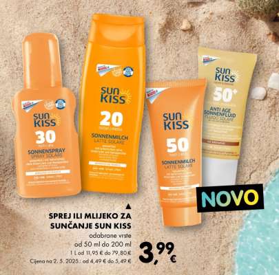 SPREJ ILI MLIJEKO ZA SUNČANJE SUN KISS