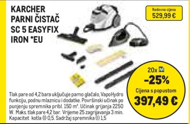 KARCHER PARNI ČISTAČ SC 5 EASYFIX IRON *EU