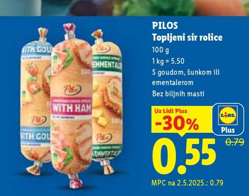 Pilos Topljeni sir rolice