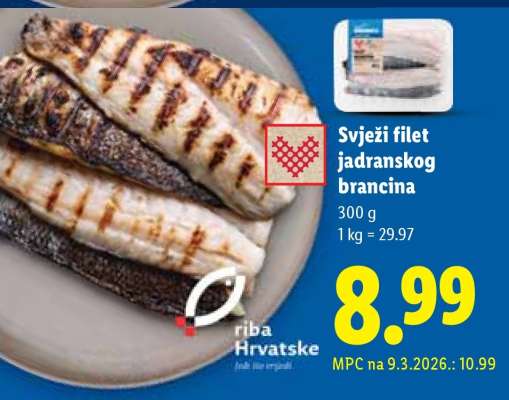 Svježi filet jadranskog brancina