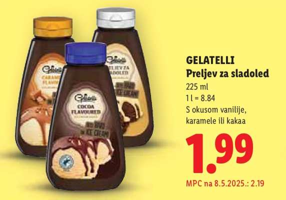 GELATELLI Preljev za sladoled