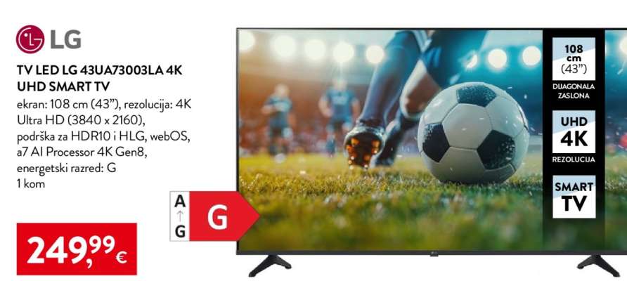 TV LED LG 43UA73003LA 4K UHD SMART TV