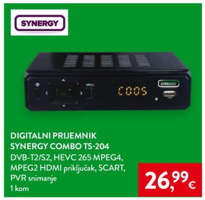 DIGITALNI PRIJEMNIK SYNERGY COMBO TS-204