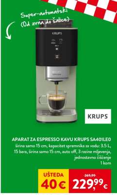 APARAT ZA ESPRESSO KAVU KRUPS SA401LEO