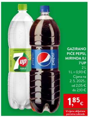 Gazirano piće Pepsi, Mirinda ili 7 UP