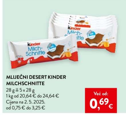 Mliječni desert Kinder Milchschnitte