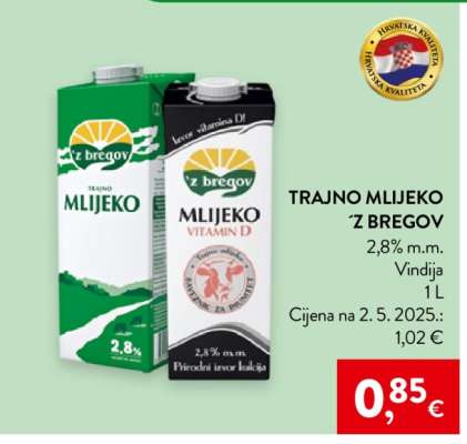 Trajno mlijeko ‘ z bregov